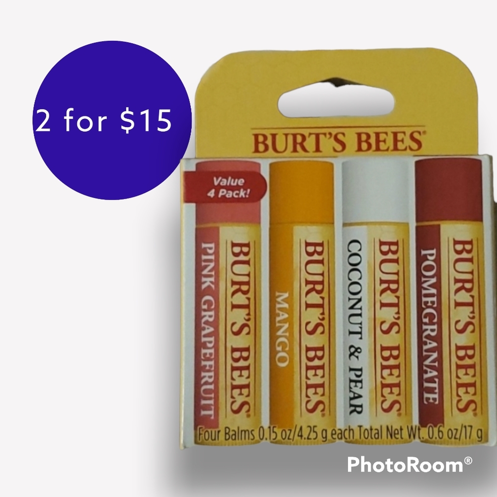 Burt's Bees Lip Balm 4 Pack  *2/$15 SALE